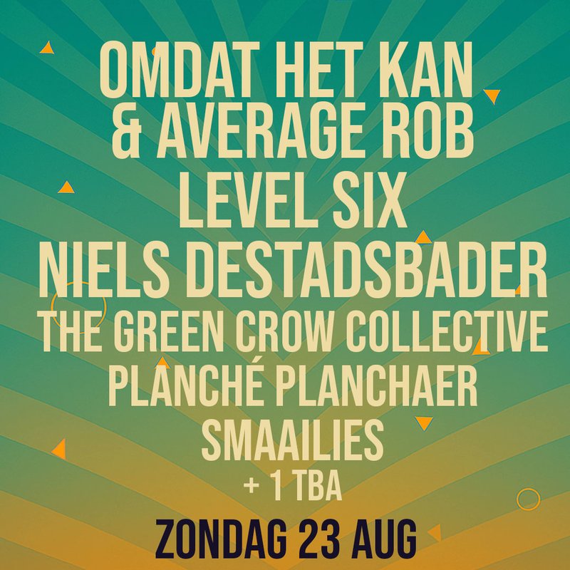 Line-up zondag 23 augustus