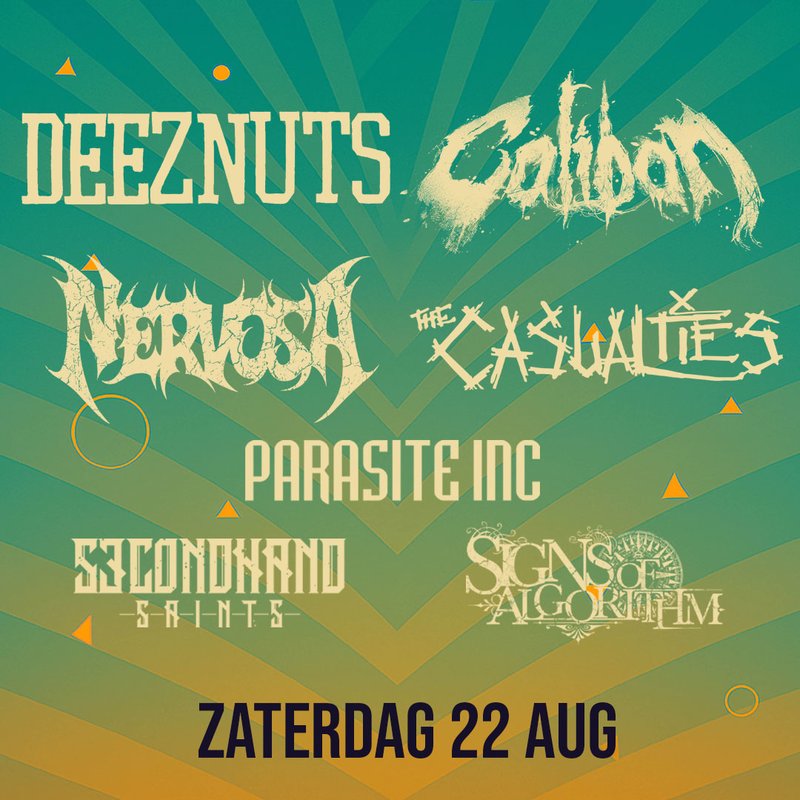 Line-up zaterdag 22 augustus