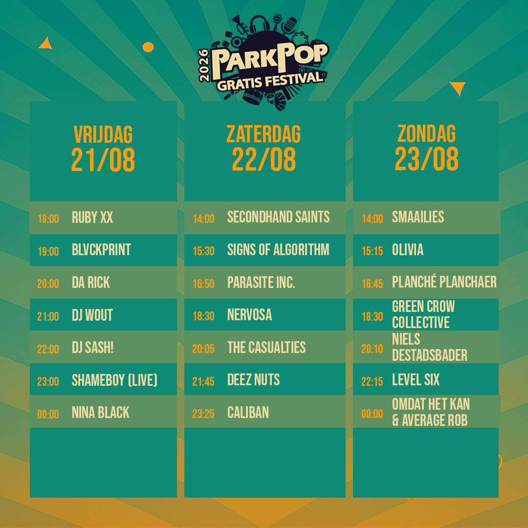 Timetable ParkPop 2026
